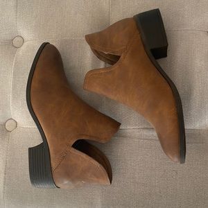 Madden Girl brown cut out ankle booties